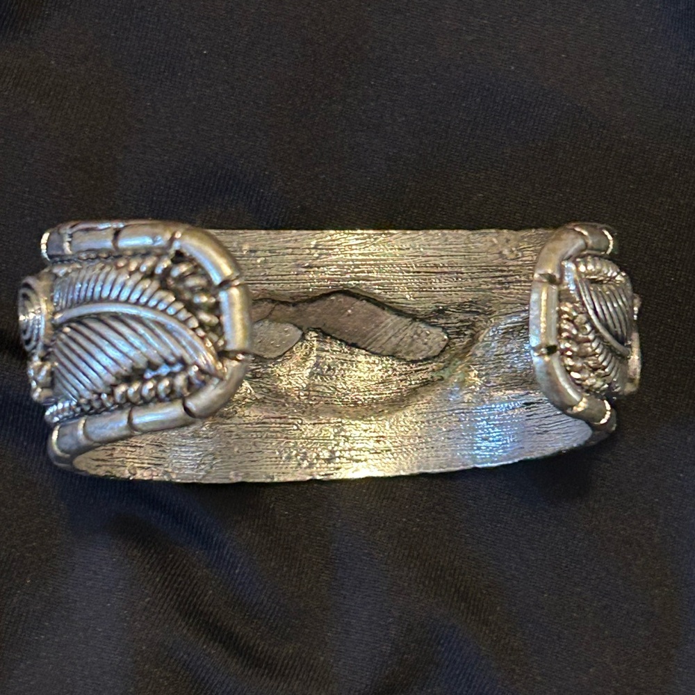 Silver Ornate Bangle Bracelet - Picture 3 of 5